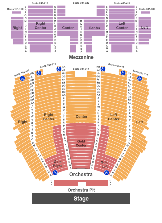 Centennial Hall Beauty and the Beast Seating Chart